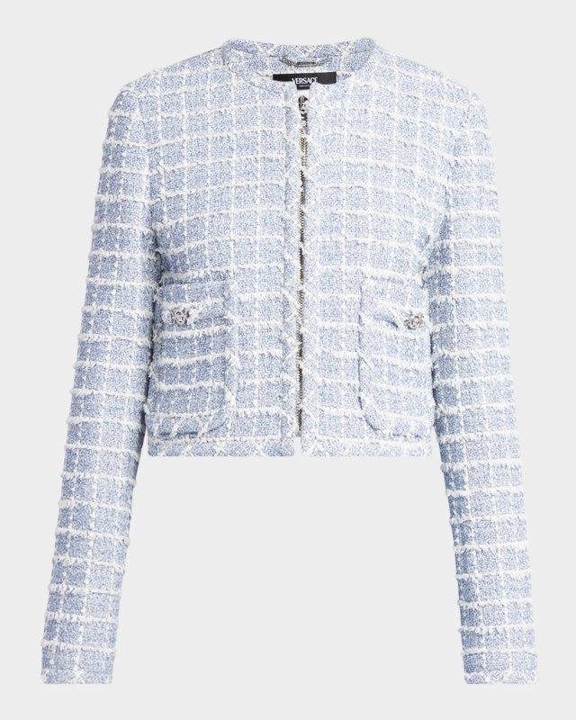Boucle Windowpane Tweed Jacket